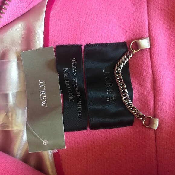 NWT JCREW Villa Coat Womens P 4 Pink Mid Length Stadium Cloth Wool Petite NEW - Picture 5 of 12